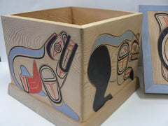 Bentwood Box with Designs of Bear, Seal, Sea Lion, Wolf and Killerwhale